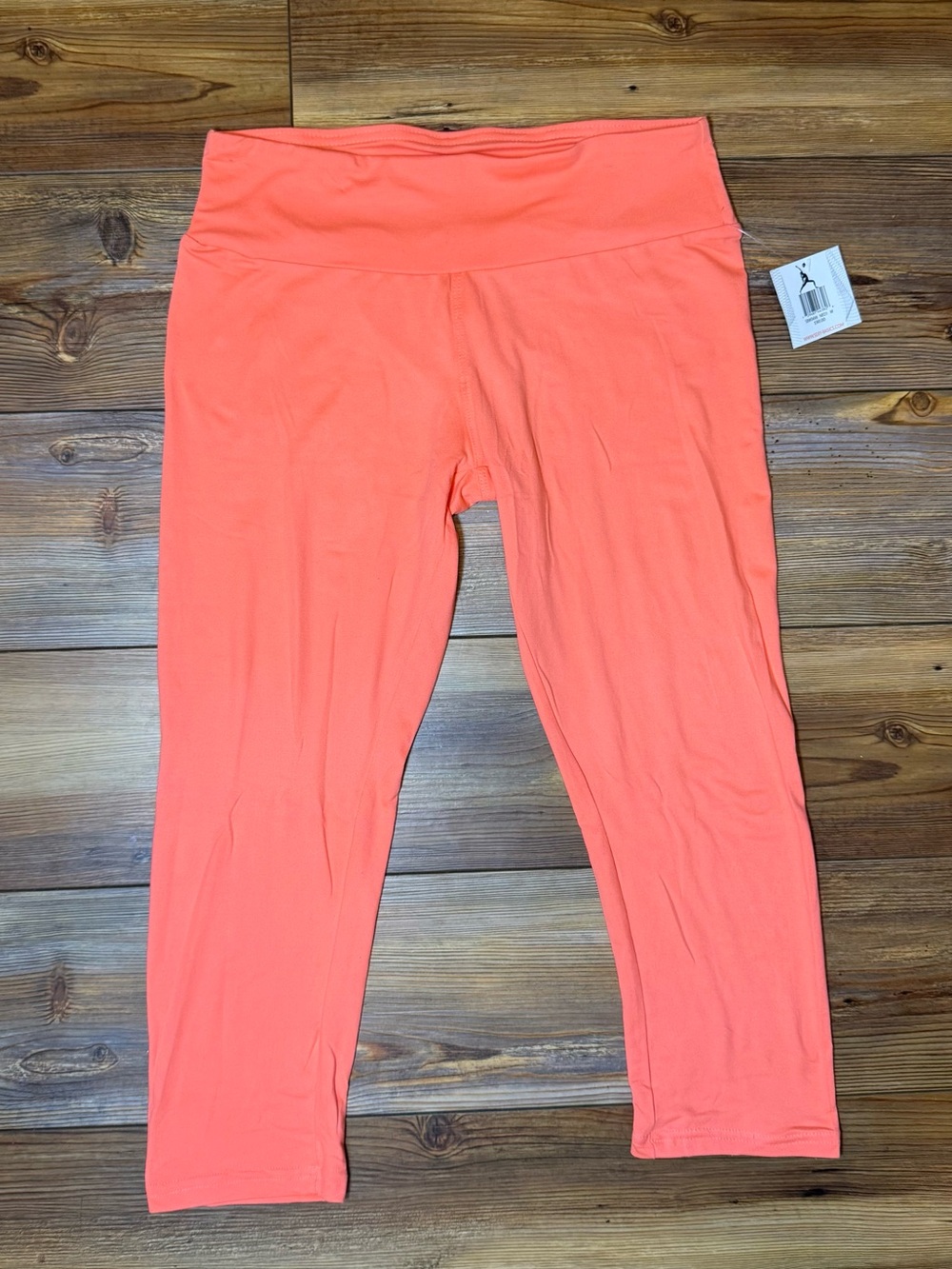Neon Coral High Waisted Leggings Womens Medium Yoga Workout Athletic NWT